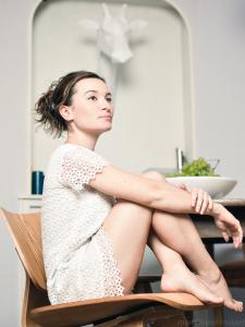 Camille à la giraffe